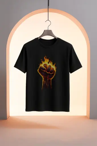 Fire Hand Printed T-Shirt